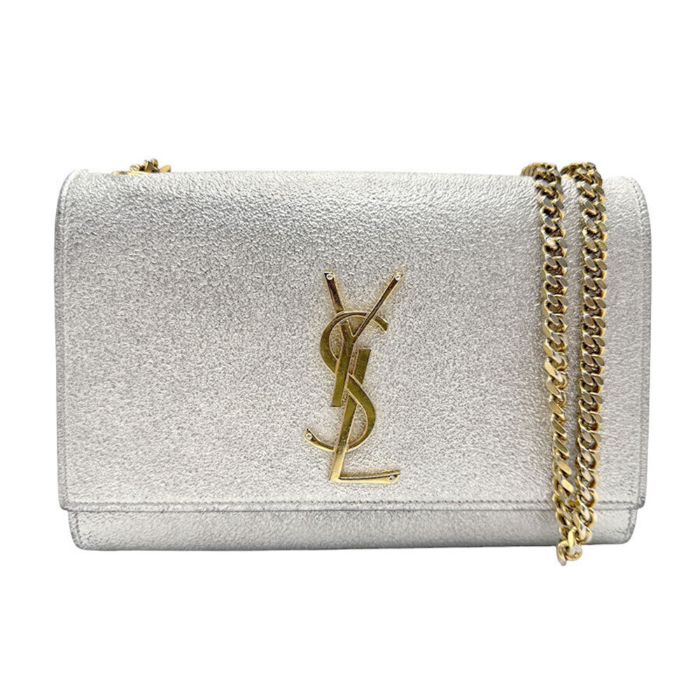 Saint Laurent shoulder bag leather silver gold